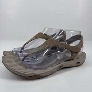 Columbia Suntech Vent Women's US 9 Brown Leather Comfort Outdoor T-Strap Sandals